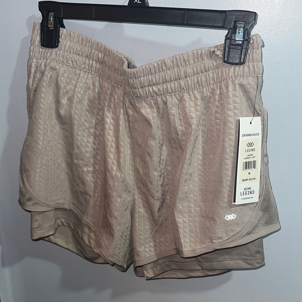 Legend Women's Performance Athletic Shorts in Tan